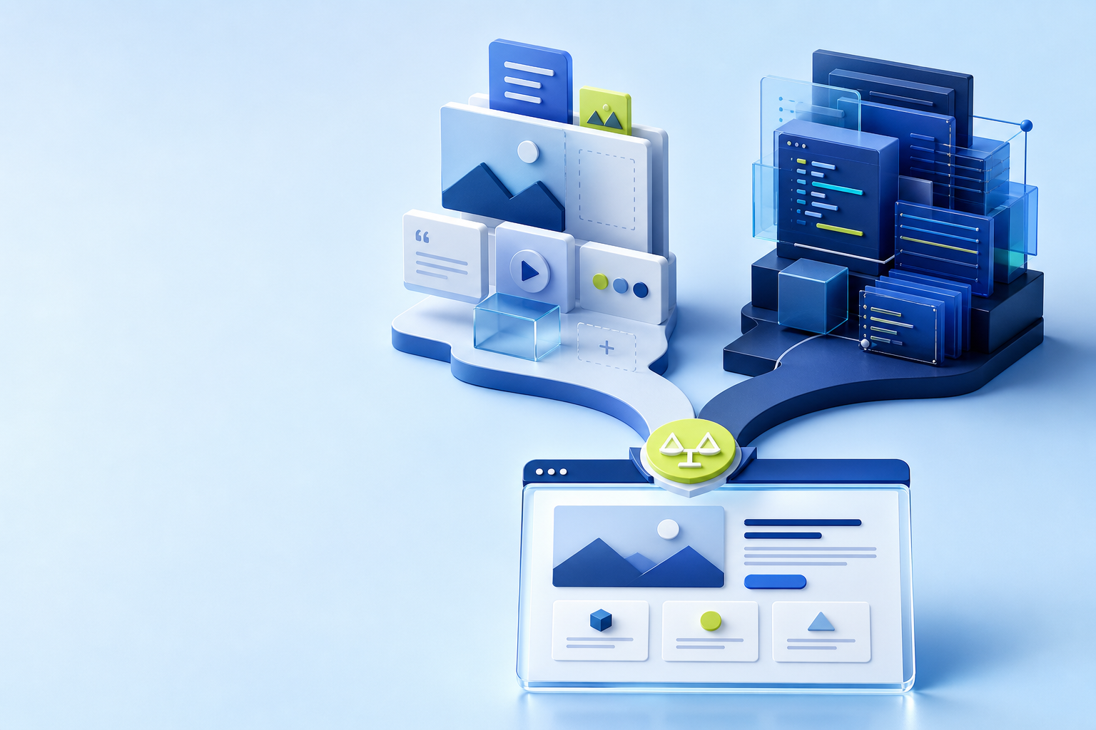 Ilustración para: WordPress vs desarrollo a medida: cuál conviene a una empresa