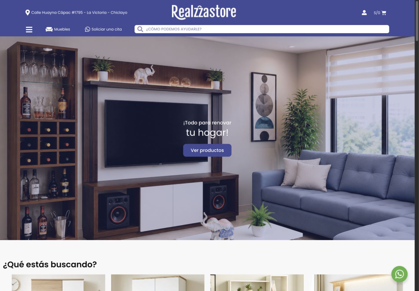 Vista del proyecto Realzza Store